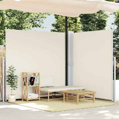 vidaXL Zatahovací boční markýza / zástěna 600 x 170 cm krémová