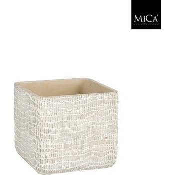 Mica КАШПА КЕРАМИЧНА КВАДРАТНА siri 14х14х12.5см СВ. СИВА (1147637)