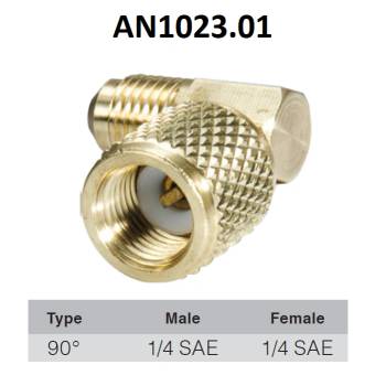 Image 1 of Errecom - Италия Ъглов адаптер 90° 1/4 SAE (M) x 1/4 SAE (F) ; ERRECOM AN1023.01