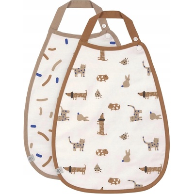Lassig Комплект лигавници Lassig - Drop Bib Little Mateys Royal Blue, 2 броя (4066239104441)