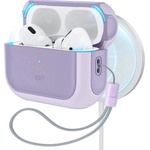 ESR Хибриден удароустойчив кейс с връзка за ръка съвместим с MagSafe за Apple AirPods Pro 3 - ESR Orbit Halolock MagSafe Case (лилав) (KF2353970)
