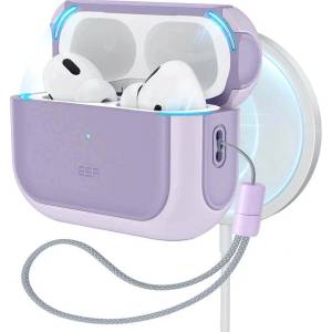 ESR Хибриден удароустойчив кейс с връзка за ръка съвместим с MagSafe за Apple AirPods Pro 3 - ESR Orbit Halolock MagSafe Case (лилав) (KF2353970)