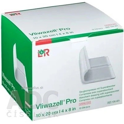 Vliwazell Pro krytie na rany superabsorpčné sterilné 10 x 20 cm 10 ks