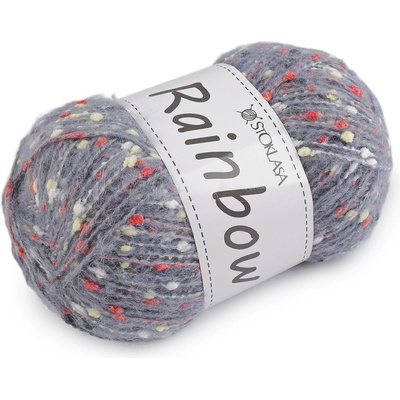 Pletací příze mohérová Rainbow 100 g Varianta: 17 (03-3) šedá, Balení: 1 ks 57865/147365/274403