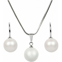 Levien sada náhrdelníku a náušnic Pearl Pearlescent SET-041 white