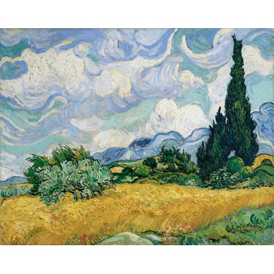 Plagát, Obraz - Wheatfield with Cypresses, 1889, Vincent van Gogh, 40 × 30 cm