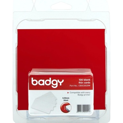 BADGY PVC Cards x100 - Thin (20mil - 0,50 mm) CBGC0020W