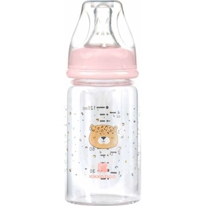 KikkaBoo Бебешко стъклено шише KikkaBoo Savanna - 120 ml, розово (31302020115) - baby