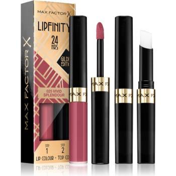 MAX Factor Lipfinity Gilded Edition дълготрайно червило с балсам цвят 025 Vivid Splendour 4, 2 гр