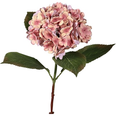 Umělá rostlina Hortenzie, 52 cm, lososová