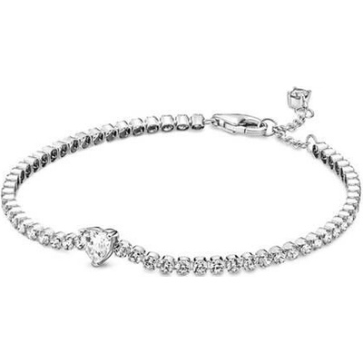 PANDORA Tenisový náramek Třpytivé pavé se srdcem 18 cm 590041C01-18