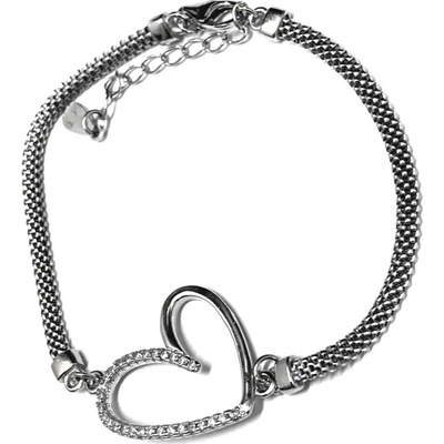 Zlatnictví Zlatíčko stříbrný náramek srdce se zirkony BR563