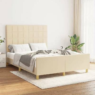 zahrada-XL 3125054 Rám postele bez matrace krémový textil
