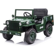 ELCars Elektrické vojenské autíčko Willys černá
