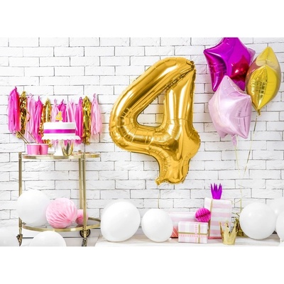 Party Deco FB1M-4-019 Fóliový balón Číslo zlatý 86cm 4