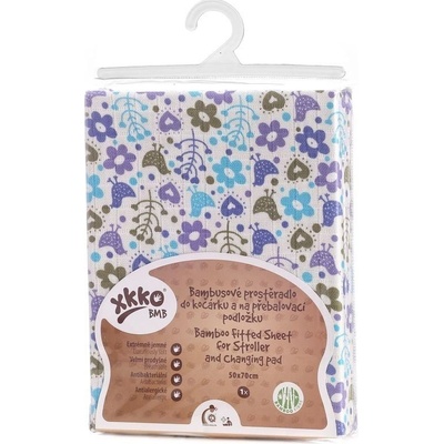 Kikko Bambusové prestieradlo s gumou 50x70 BMB Flowers&Birds For Boys 2021