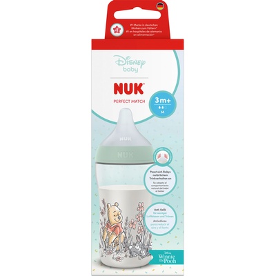 Nuk Perfect Match Шише РР 260мл. със силиконов биберон за хранене M, 3+ мес. , Дисни, Мечо Пух (10216330)