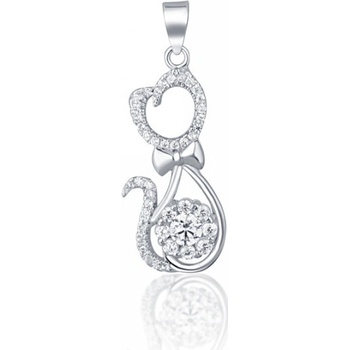 JVD SVLP0152XH7BI00 Strieborný prívesok mačka so zirkónmi