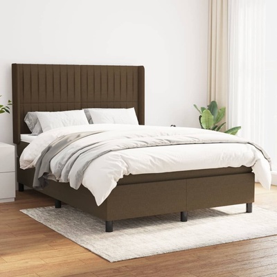 vidaXL 11461.3131596 Boxspring postel s matrací tmavě hnědá textil