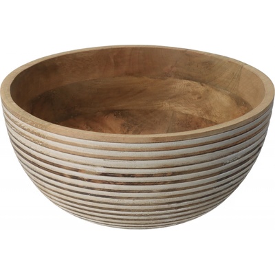 Orion miska z mangového dreva s bielymi pruhmi 24 cm