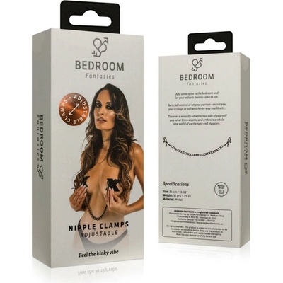 Bedroom Fantasies Chain Nipple Clamps Black skřipce na bradavky
