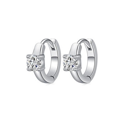 Nubis stříbrné náušnice kroužky se zirkony NB-3046