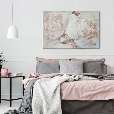 Obraz na plátne KRÁSNE BÉŽOVÉ KVETY - 90x60 cm