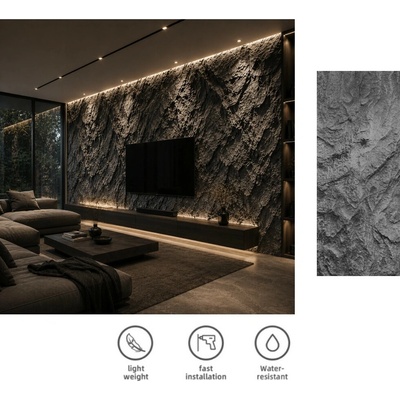3D kamenný panel na stenu obklad PU umelý kameň relief pre interiér VELOS