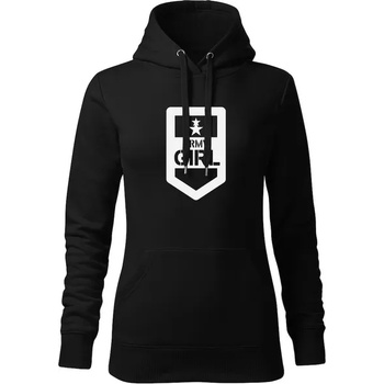 Image 1 of DRAGOWA дамски суитшърт с качулка, Army Girl, черен, 320г/м2 (5879)