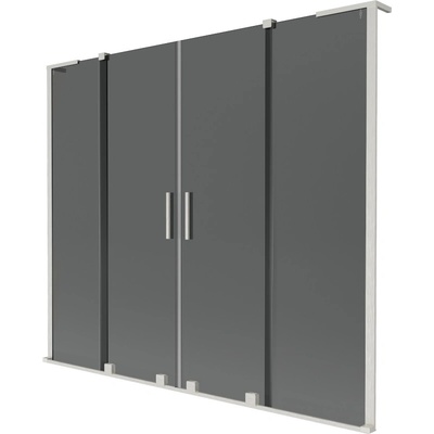 Mexen Velar L Duo параван за вана, двукрилен, плъзгащ се 200 x 150 см, графит, (896-200-003-42-97)
