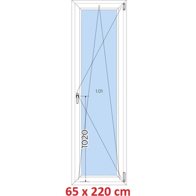 Soft Plastové okno 65x220 cm, otevíravé a sklopné, Antracit struktura/bílá