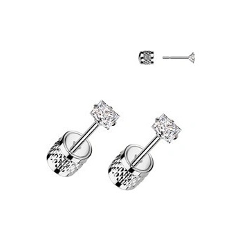 Šperky4U Ocelové náušnice čiré zirkony OPN2012-03