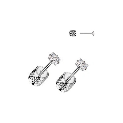 Šperky4U Ocelové náušnice čiré zirkony OPN2012-03