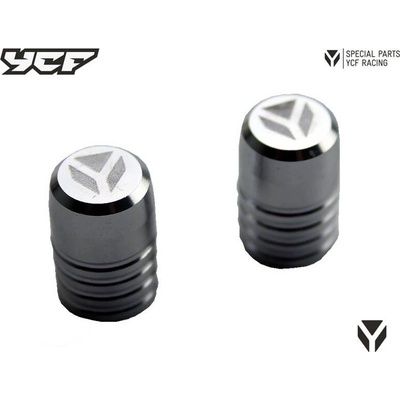 Čepičky ventilků v páru cnc eloxované pitbike YCF Barva: Stříbrná