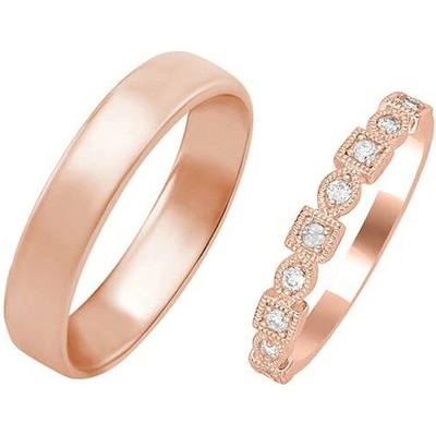 Eppi Vintage prsten s lab-grown diamanty a pánský komfortní prsten Sanel RW44446