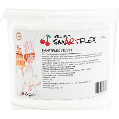 Smartflex Velvet Potahovací a Modelovací hmota Velvet Třešeň 4 kg