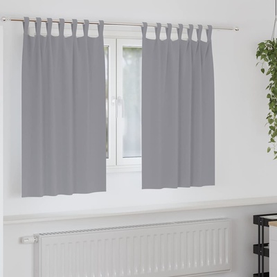 vidaXL Завеси за затъмняване с пръстени 2 pcs Светлосиво 140 x 140 cm (4107563)