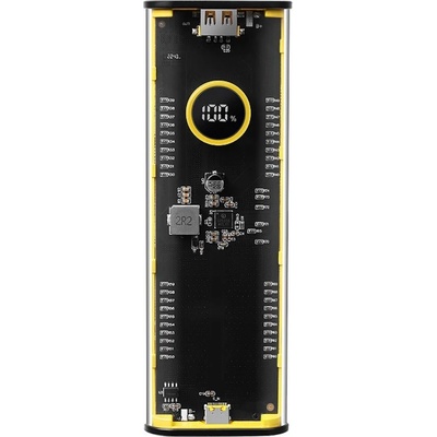 Tactical C4 Explosive Power Bank 19200 mAh 22.5W - външна батерия с USB-A и USB-C портове с технология за бързо зареждане (черен-жълт)