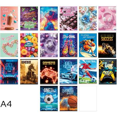 LASTVA Sešit A4 čistý 52l Basic mix