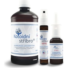 Koloidní stříbro s.r.o. Koloidní stříbro 500 ml + 25 ml sprej + 30 ml N sprej 30 ppm dárková sada