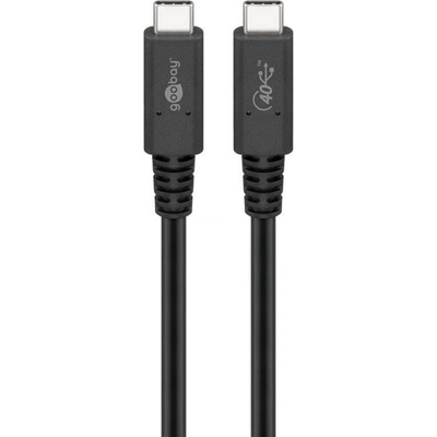 Goobay USB4 Gen 3x2 кабел, USB-C към USB-C, коаксиален, черен, 1m, PD, 100W (60200)
