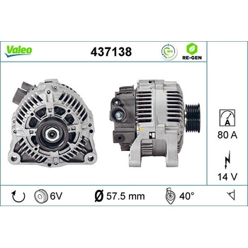 VALEO Alternátor 437138