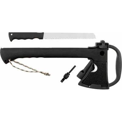 FOX Outdoor Sekera SURVIVAL s pilkou a křesadlem včetně plastového pouzdra 27755