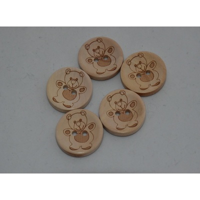 Knoflík dřevěný s méďou 2cm – Zboží Dáma