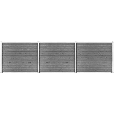 vidaXL Set plotového dílce WPC 526 x 146 cm šedý