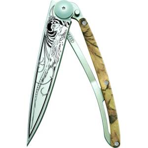 DEEJO 1cm023 tattoo brown camo / Ултралеко джобно ножче с алуминиева дръжка (1cm023)