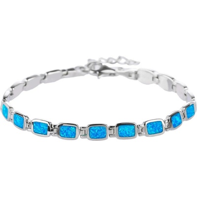 Bealio 06161 stříbrný náramek ELEGANTNÍ modrý OPÁL 17+3 cm 03-06161-1213