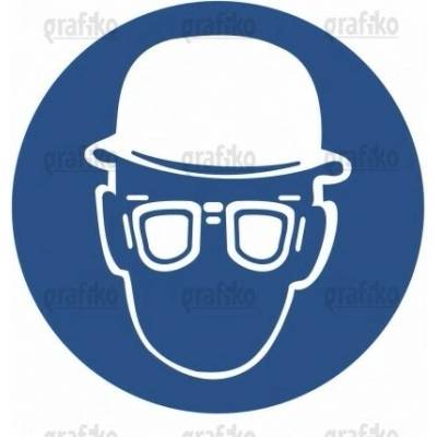 Grafiko | Používej ochrannou přilbu a brýle - Materiál Plast, Rozměr 200x200mm