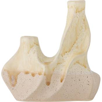 Bloomingville Свещник за класическа свещ Wavy двоен бежов (82062607)