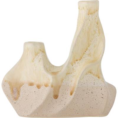 Bloomingville Свещник за класическа свещ Wavy двоен бежов (82062607)